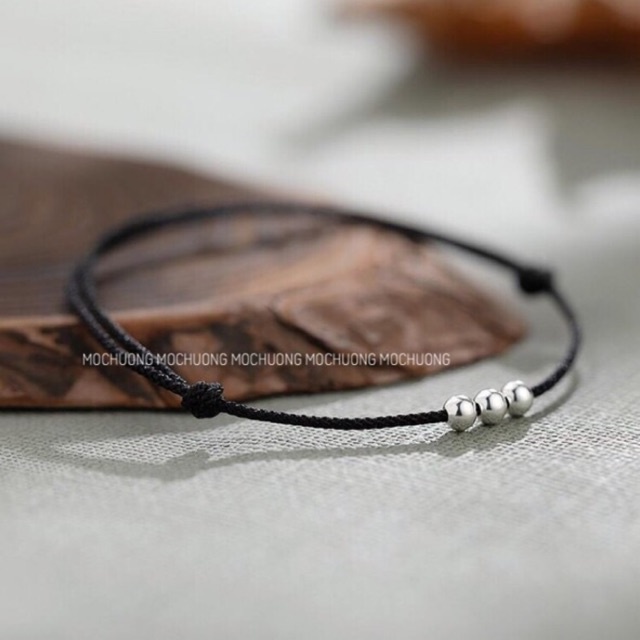 [GIÁ BUÔN] Vòng tay handmade/ vòng chân dây da mix bi bạc
