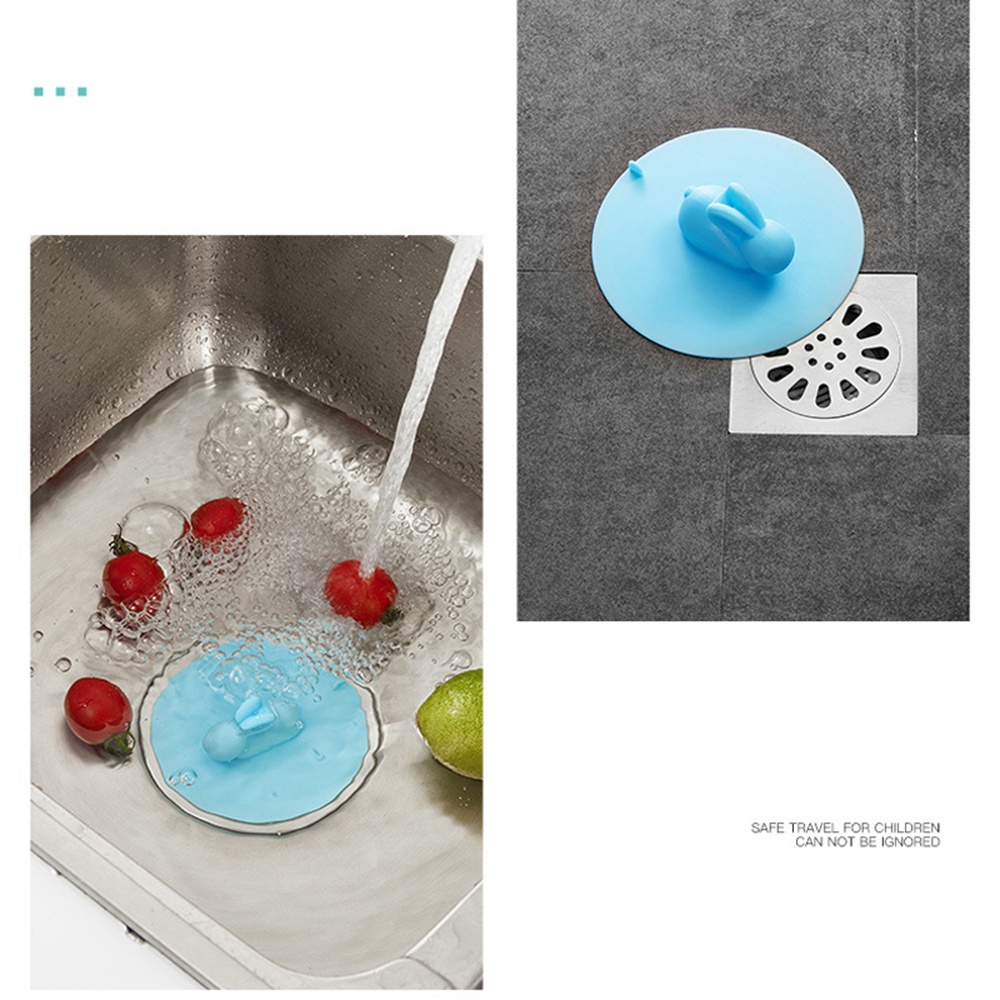 1 Nắp Đậy Cống Thoát Nước Sàn Nhà Đa Năng Chống Côn Trùng Hình Thỏ Ốp