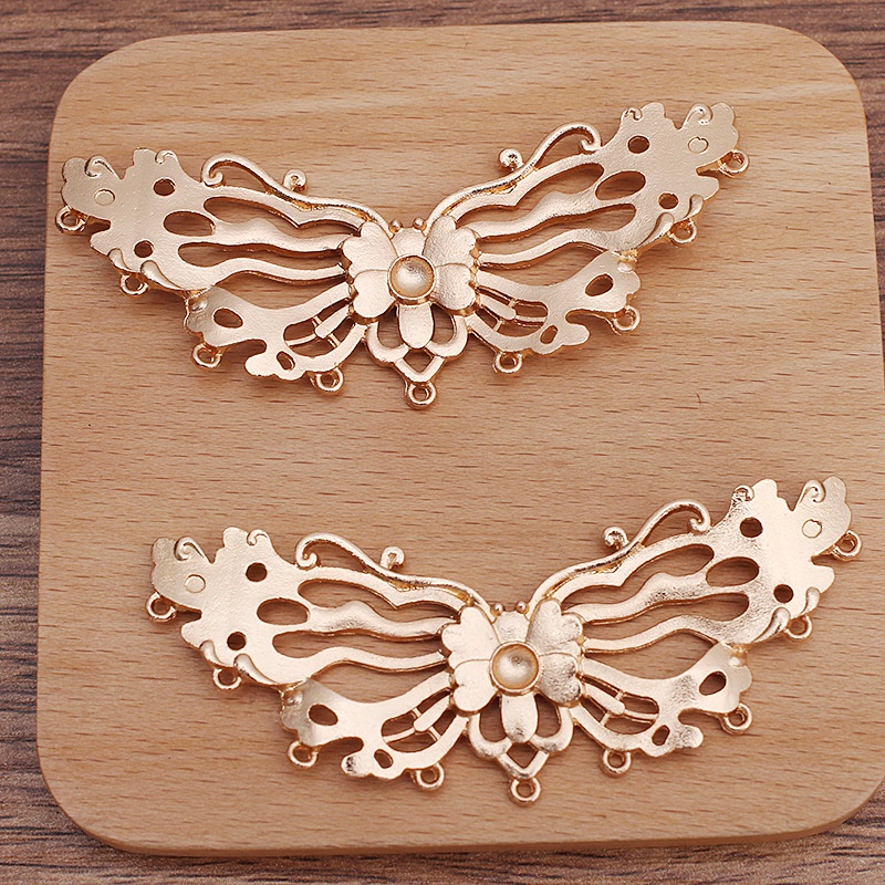 1 phiến đúc họa tiết bươm bướm 83*32mm nguyên liệu làm trâm làm trang sức cổ trang cosplay cổ phục có màu KC
