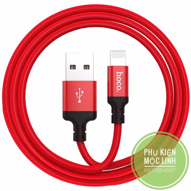 Dây cáp sạc dù lightning Hoco X14 | Iphone | Ipad 1m 2m Bảo hành 30 ngày