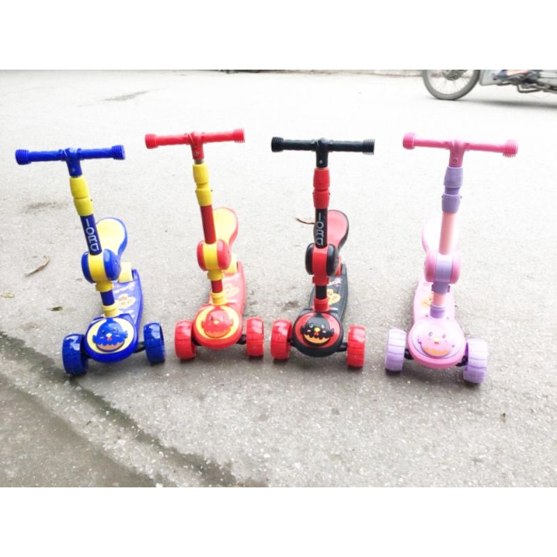 Xe Trượt Scooter cho bé xe scooter trẻ em 3 bánh gấp gọn có đèn phát sáng bền chắc