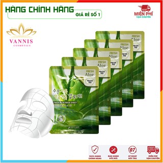 [Nhập Khẩu] Combo 10 Túi mặt nạ giấy dưỡng ẩm -Mặt nạ dưỡng da chiết xuất từ lô hội 3W Clinic Hàn Quốc