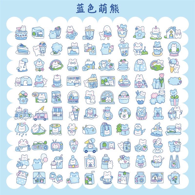 Combo 200 miếng sticker mini xinh xắn cute nhiều chủ đề - có lẻ 100 miếng sticker