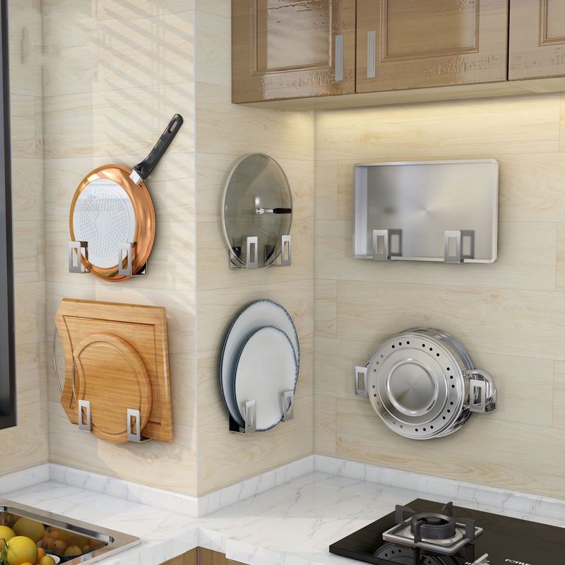 Kệ Dán Để Thớt Móc Dán Treo Vung Nồi