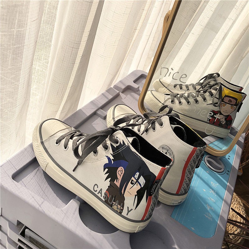 Giày Thể Thao Canvas Vẽ Tay Họa Tiết Anime Naruto Độc Đáo