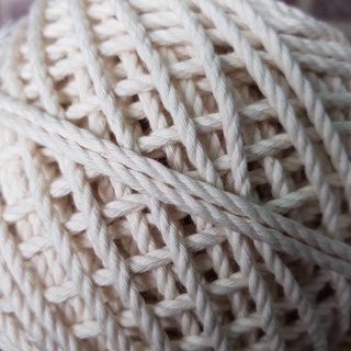 Dây thừng cotton mềm mịn không bụi kem size 3mm/ 4mm/ 5mm