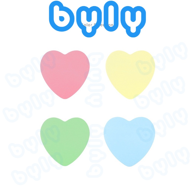 Giấy ghi chú hình trái tim 4 màu Pastel - Macaron Sticky Note 100 tờ TZ2006 - TZ2017