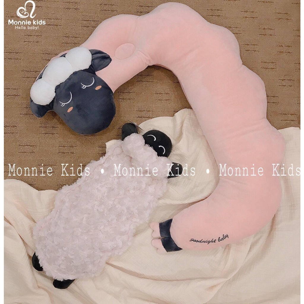 Gối Cho Bé  GOOD NIGHT BABY  Gối Cừu All In One, Chất Liệu 100% Cotton, Sản Xuất Tại Hàn Quốc