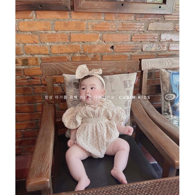 Body thu đông Body dài tay hoa nhí kiểu dáng tiểu thư cực sang cho bé gái