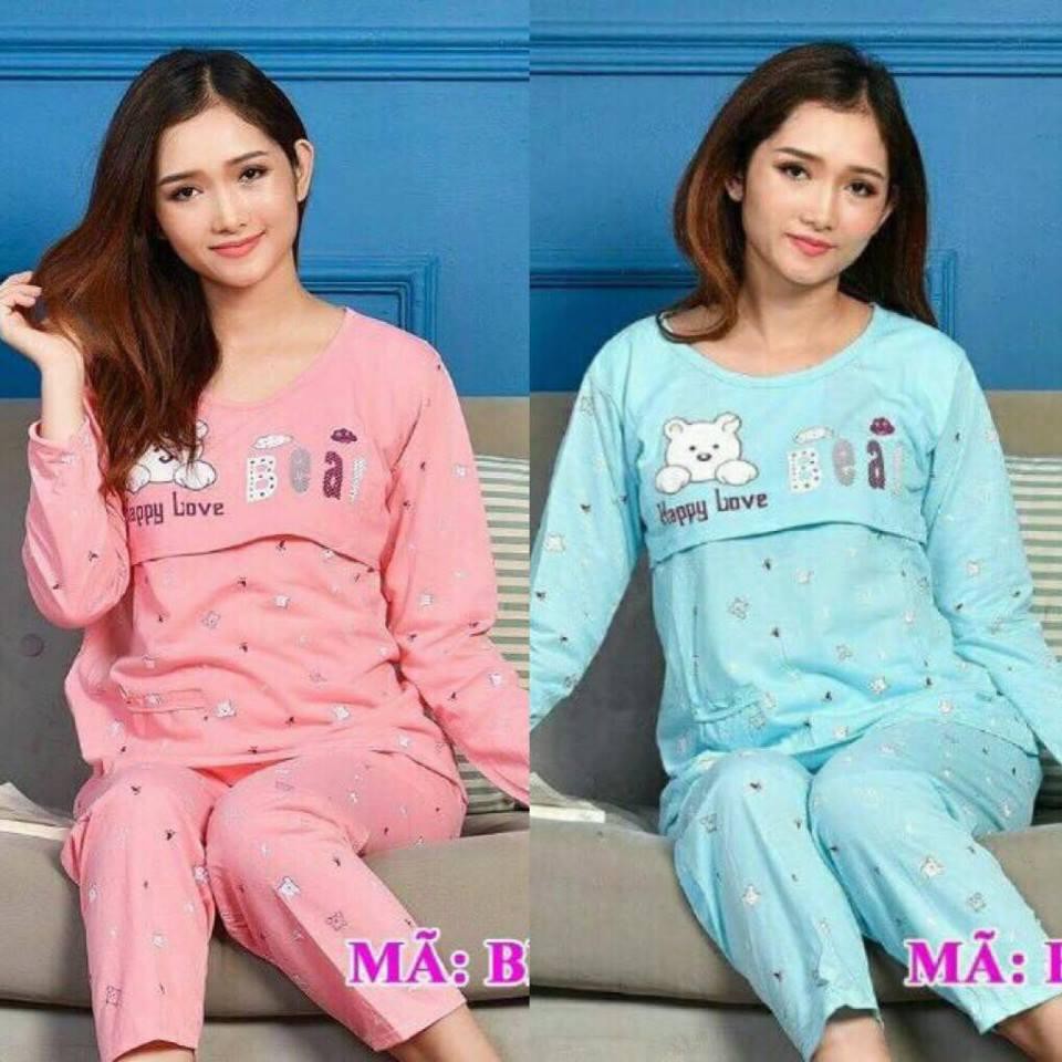 Bộ mặc nhà cho mẹ bầu và sau sinh chất cotton mêm min an toàn cho da Dma store