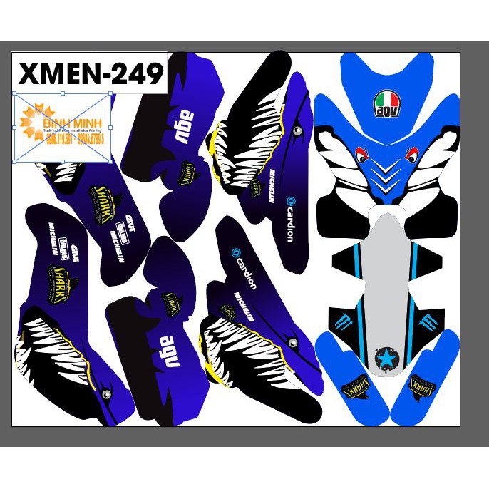 tem trùm xe điện xmen 249