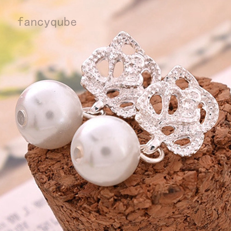 Khuyên Tai Hoa Hồng Đính Ngọc Trai Sang Trọng Thanh Lịch