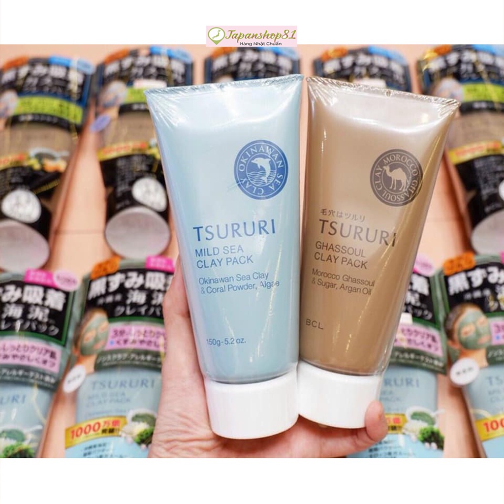 Mặt nạ đất sét Tsururi Ghassoul & Mild Sea Clay Pack Nhật Bản 150g –Japanshop81