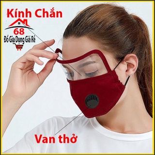 Khẩu trang kính bảo hộ chống dịch chắn giọt bắn chắn bụi cản nước có van thở 5 lớp lọc siêu bụi