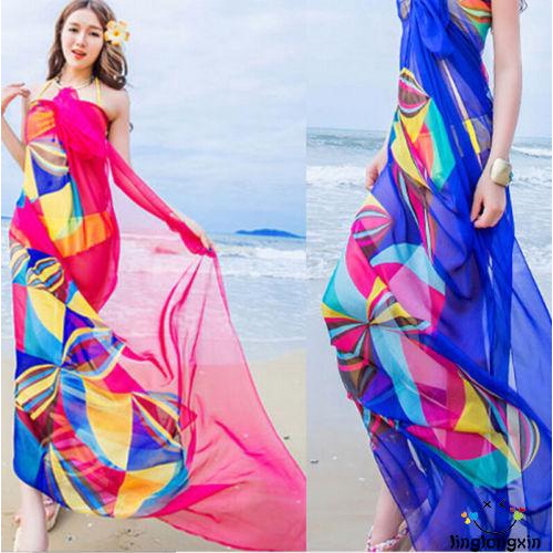 Khăn lụa sarong đi biển thiết kế giản dị thanh lịch với nhiều màu sắc để lựa chọn