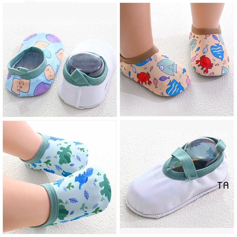 Giày Mềm Chống Trượt In Họa Tiết Ngựa Một Sừng / Khủng Long Dễ Thương Dành Cho Bé Gái 1-4 Tuổi