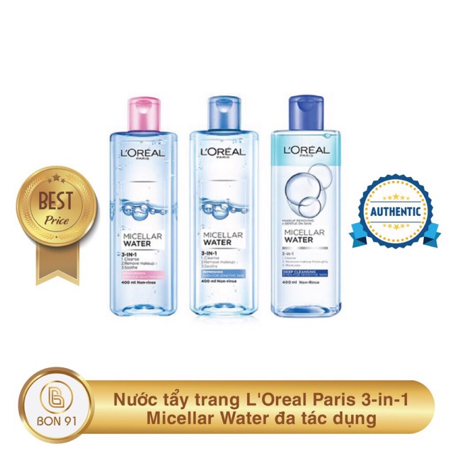 Nước tẩy trang L'Oreal Paris 3-in-1 Micellar Water