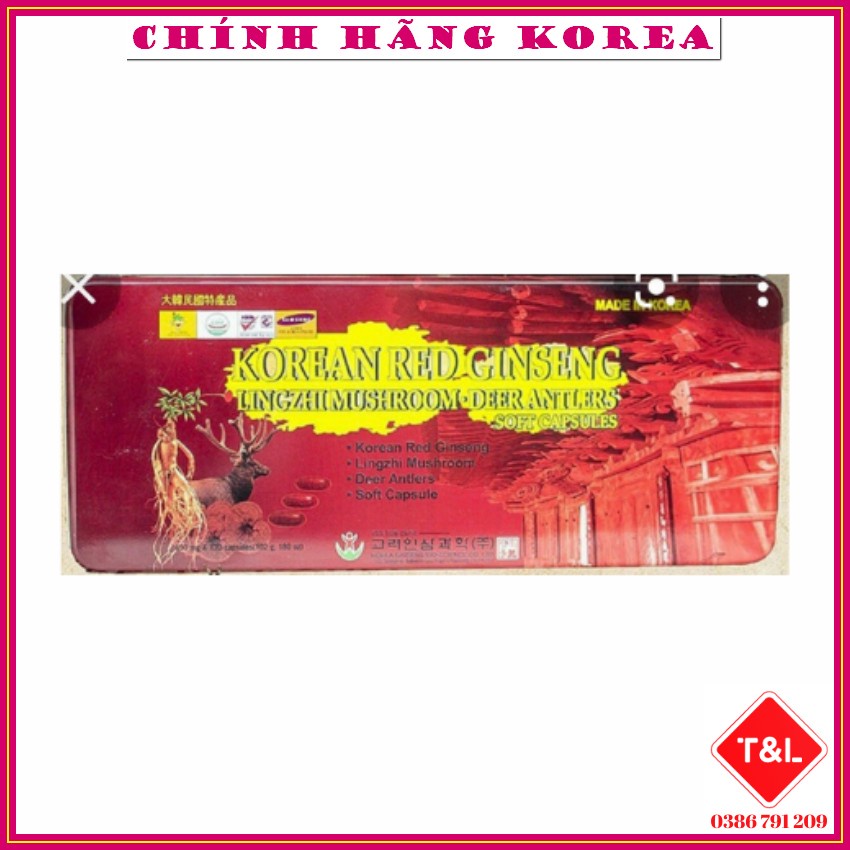 Viên Đạm Hồng Sâm Nhung Hươu Hàn Quốc, Hộp 120 viên - Đạm Sâm Tổng Hợp Tăng Thể Lực, Phòng Ung Thư