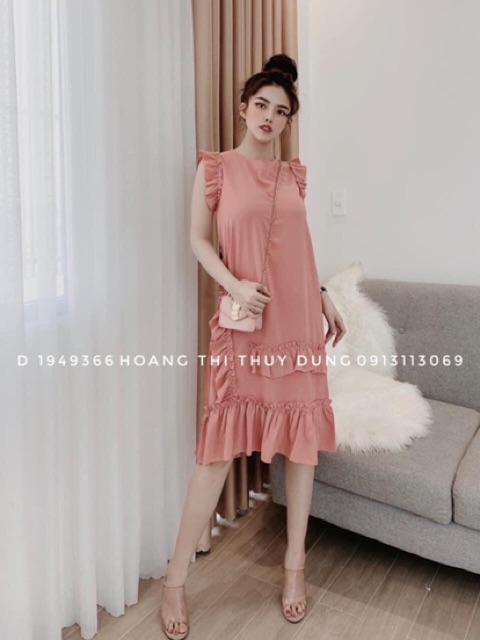 Váy Đẹp Dáng Suông Viền Bèo Bán sỉ