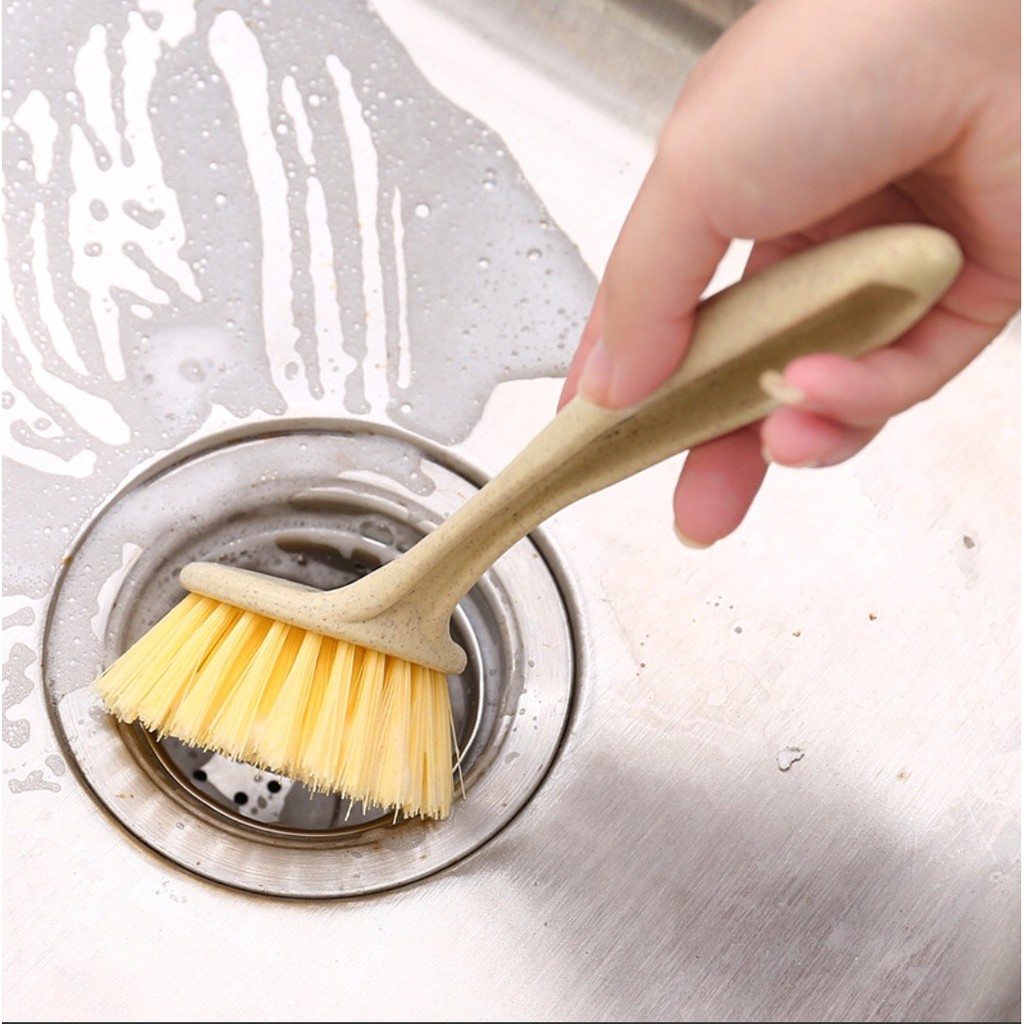 Cây cọ chà nồi, chà bồn rửa chén cán dài tiện lợi - Minshop Ksonbi