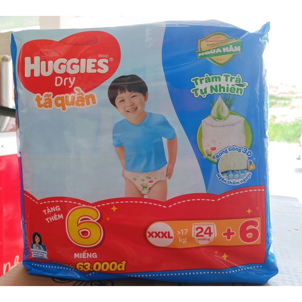 Tã Quần Huggies Size XXXL22+6 CHO BÉ TRÊN 17 KÍ