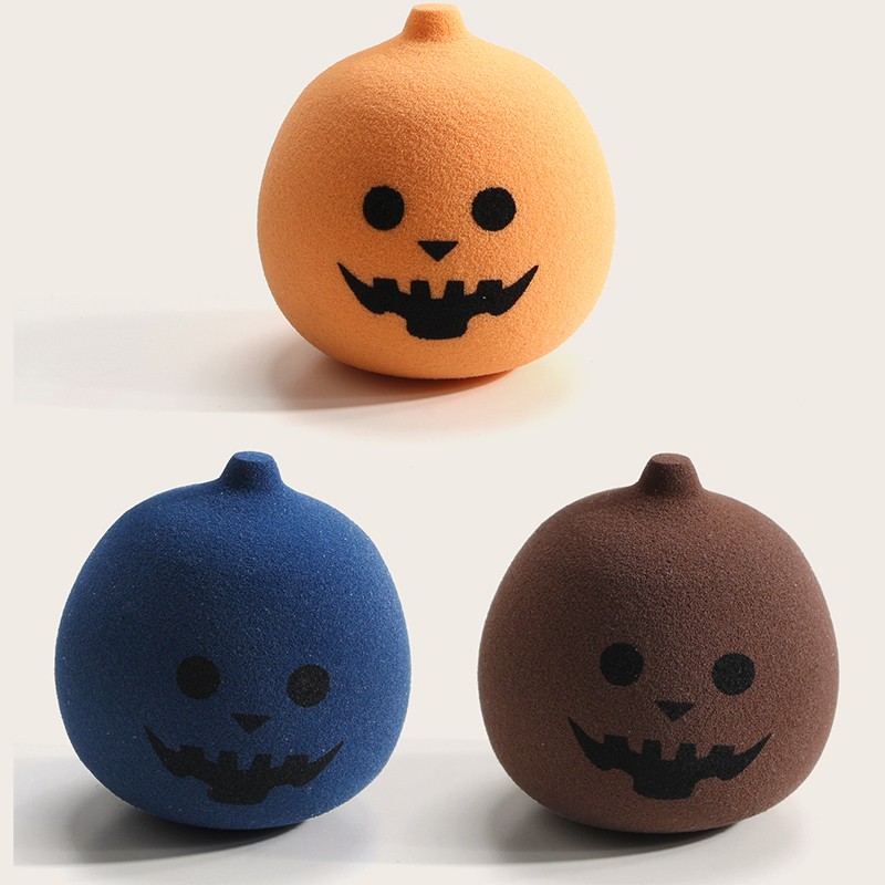 MAANGE (Hàng Mới Về) Set 3 Mút Trang Điểm Khô Và Ướt Hình Quả Bí Ngô Phong Cách Halloween