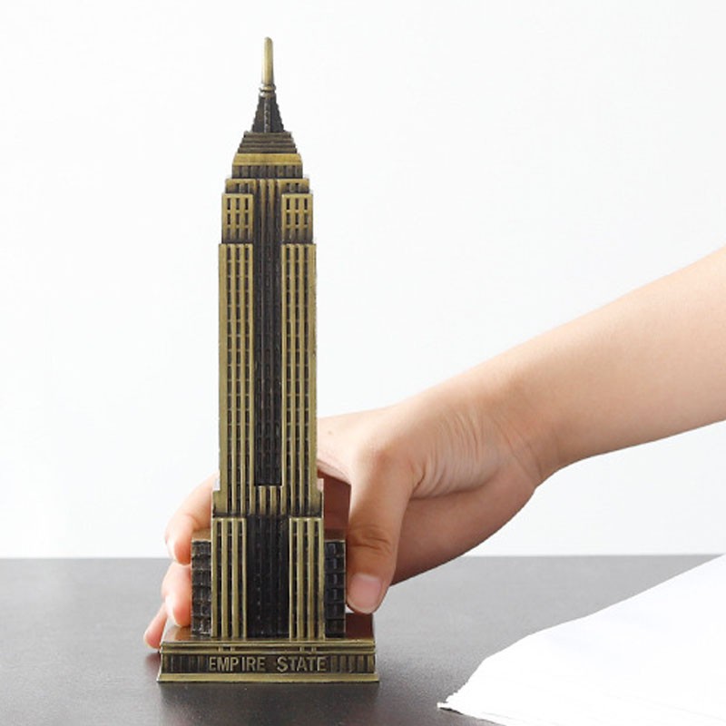 Mô hình tòa nhà Empire State 22cm bằng kim loại trang trí phòng khách - Đồ decor để bàn kệ tủ đẹp và quà tặng bạn thân