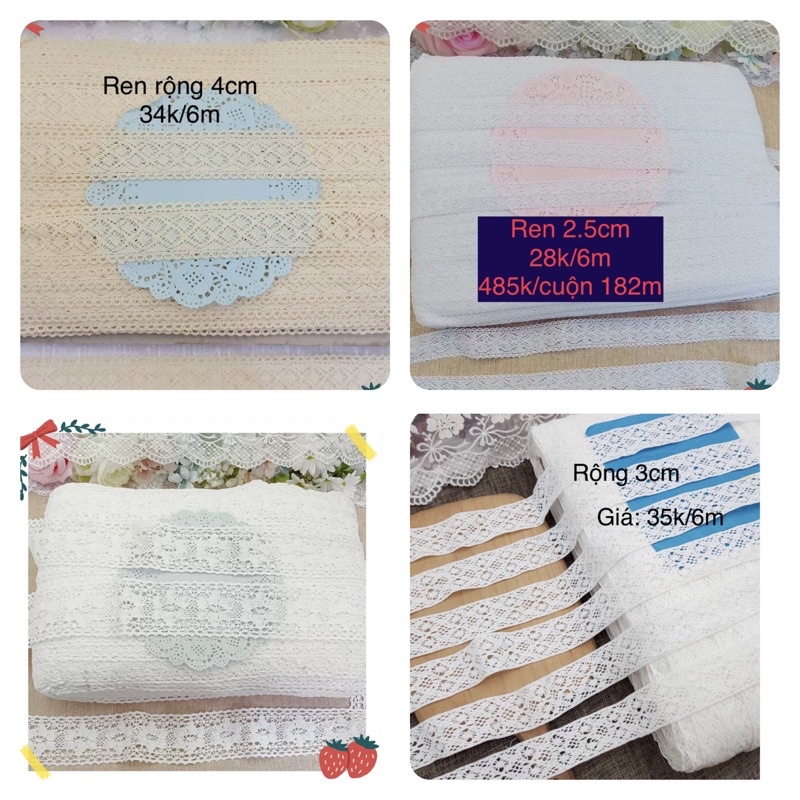 6m ruy băng ren cotton