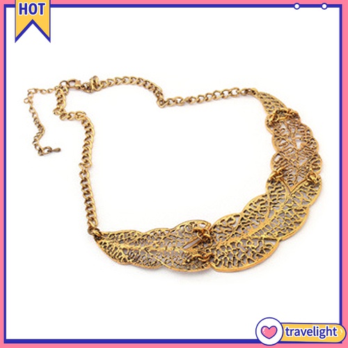 Vòng cổ choker hình chiếc lá rỗng phong cách cổ điển dành cho nữ