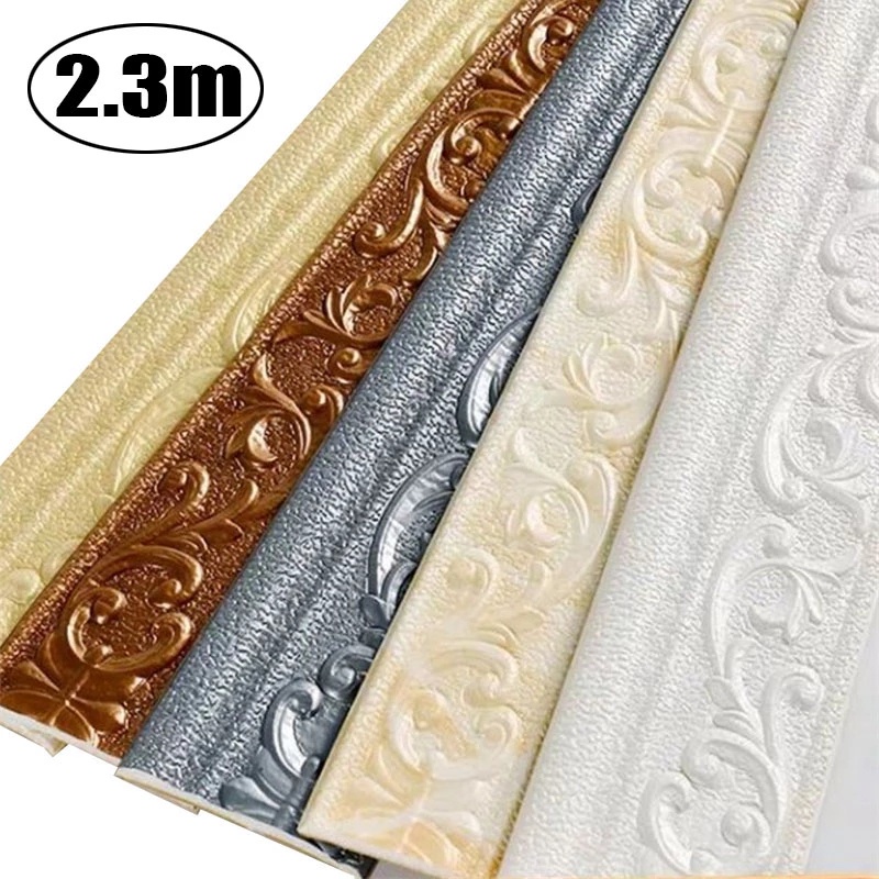 Miếng Dán Tường Trang Trí Nội Thất Tự Dính Họa Tiết 3D Chống Thấm Nước 230*10CM