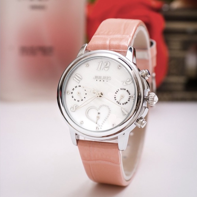 Julius Official | Đồng hồ nữ Julius 6 kim Ja844 dây da