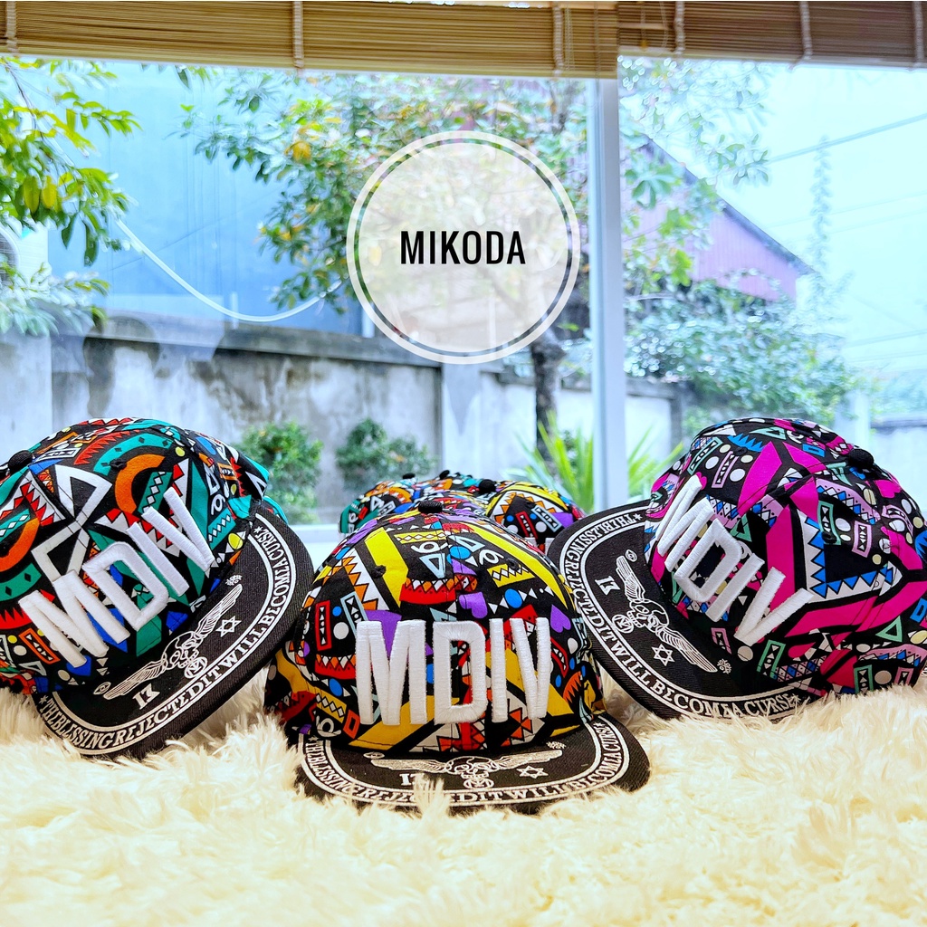 Mũ lưỡi trai họa tiết thêu cho bé phong cách mũ hiphop mũ đẹp từ 3-11 tuổi MU1