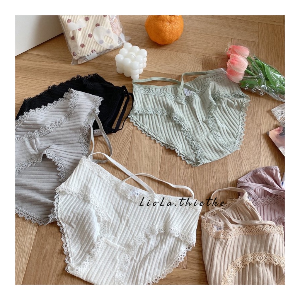 Quần Lót Nữ | Quần Lót Nữ Cotton Viền Ren Đan Dây Chéo Kháng Khuẩn Sexy Quyến Rũ | LIOLA | BigBuy360 - bigbuy360.vn