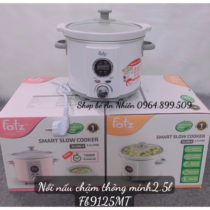 Nồi nấu cháo chậm thông minh hẹn giờ 2.5L Fatzbaby slow 4 FB9125M