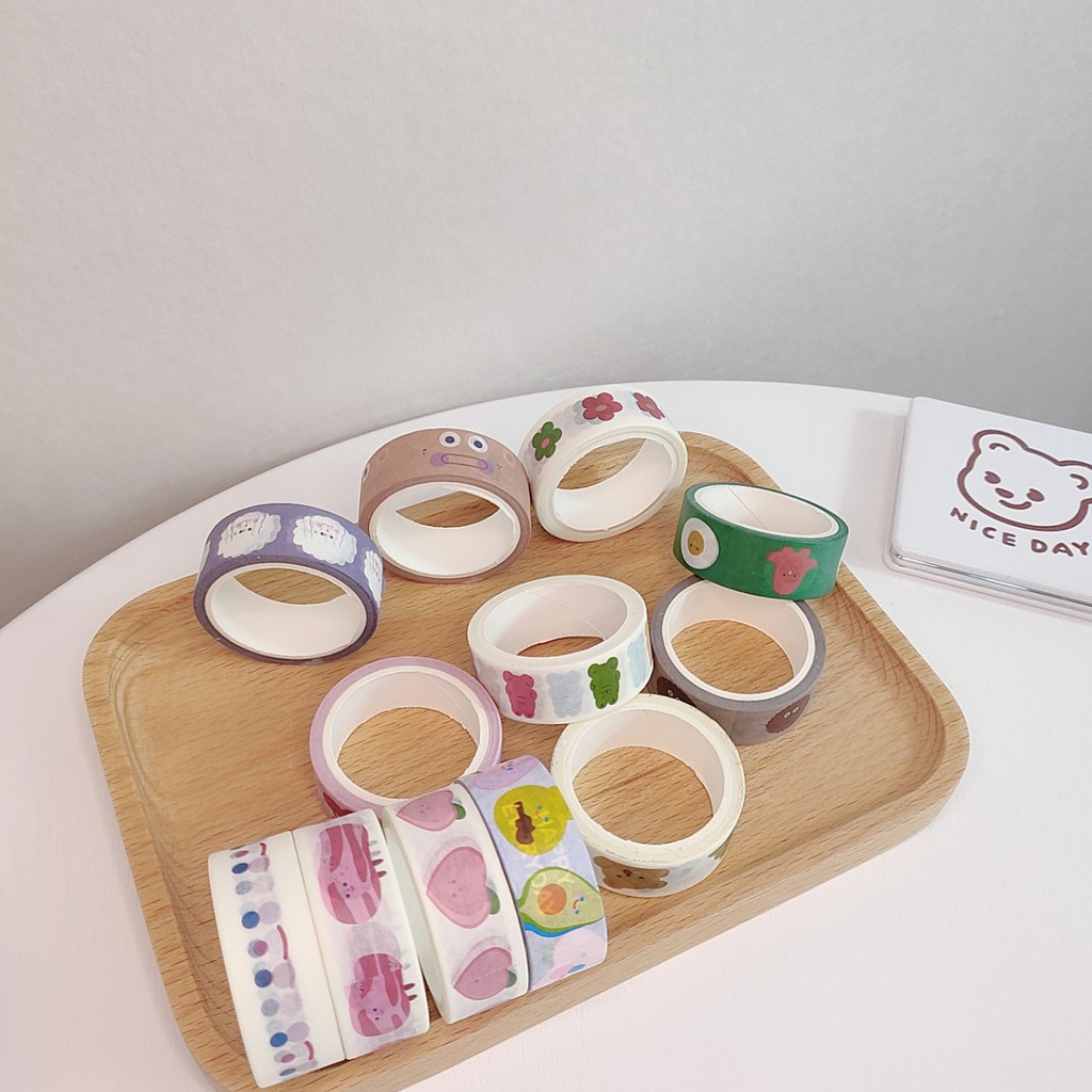 [HÀNG MỚI] S14 Washi tape cầu vồng nhiều chủ đề dán trang trí sổ tay, planner, scrapbook,.. size 5mm-3cm