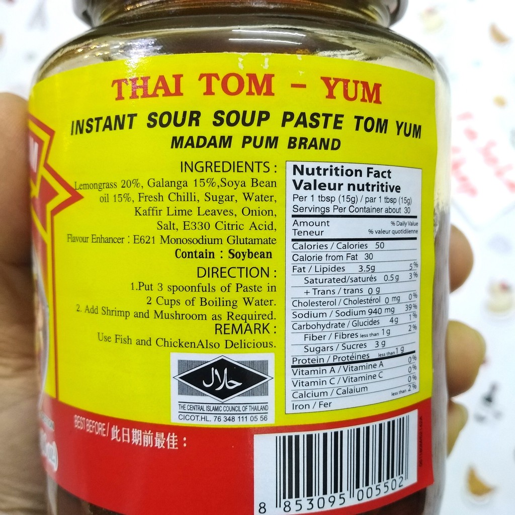 Sốt gia vị nấu lẩu Thái Lan MADAM PUM 454g tôm chua cay Thai Tom Yum paste