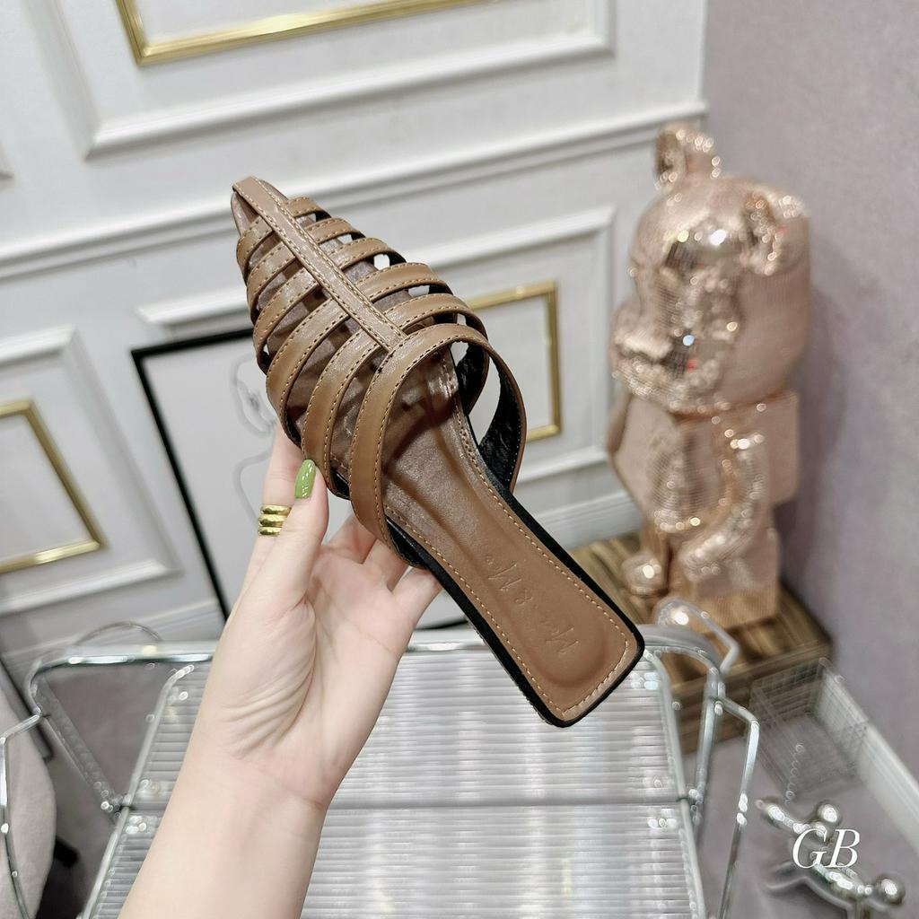 Giày sục rọ đan dây mũi nhọn bản mảnh quai xinh đế 3cm- lamlam3456-