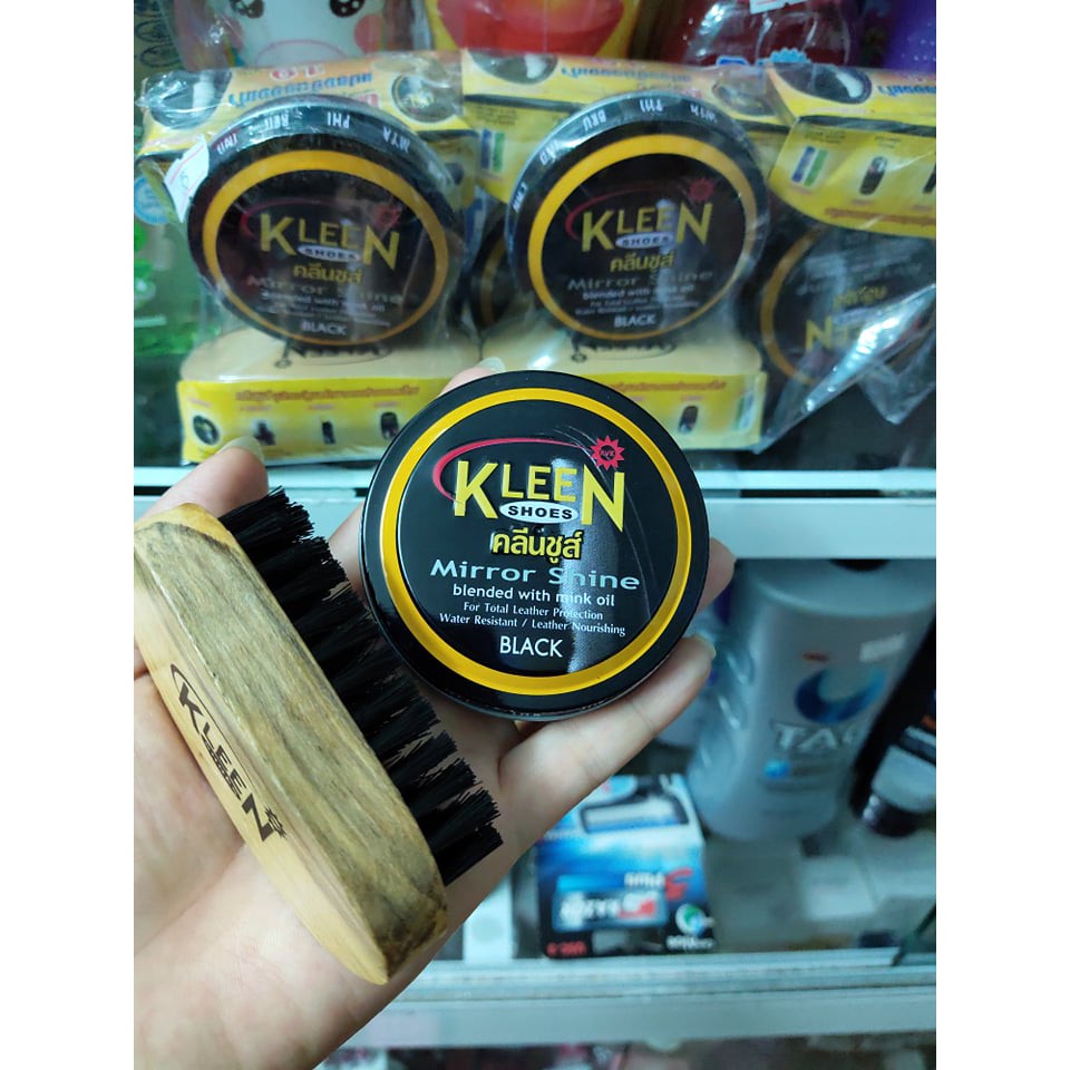 Xi Đánh Giày KLEEN Màu Đen (Kèm Bàn Chải) Thái Lan 60g