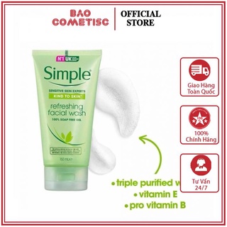 Sữa rửa mặt simple kind to skin 150ml