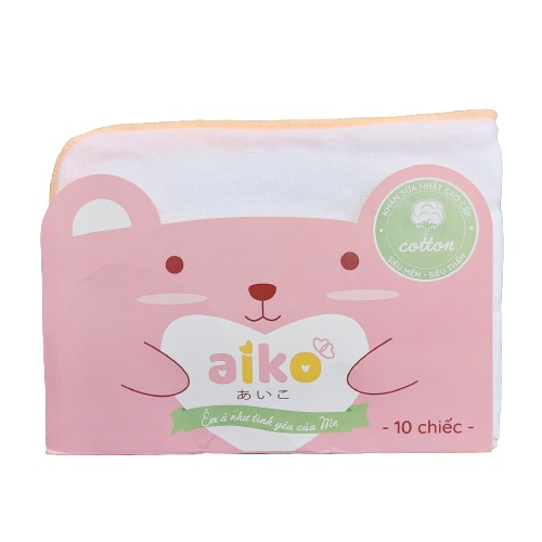 Combo 10 khăn sữa Nhật cao cấp Aiko 3 lớp, 4 lớp