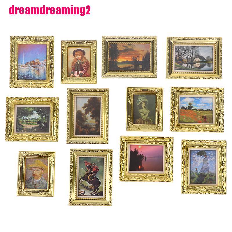 Khung Tranh Sơn Dầu Mini Tỉ Lệ 1: 1 Trang Trí Nhà Búp Bê