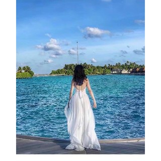 đầm maxi trắng