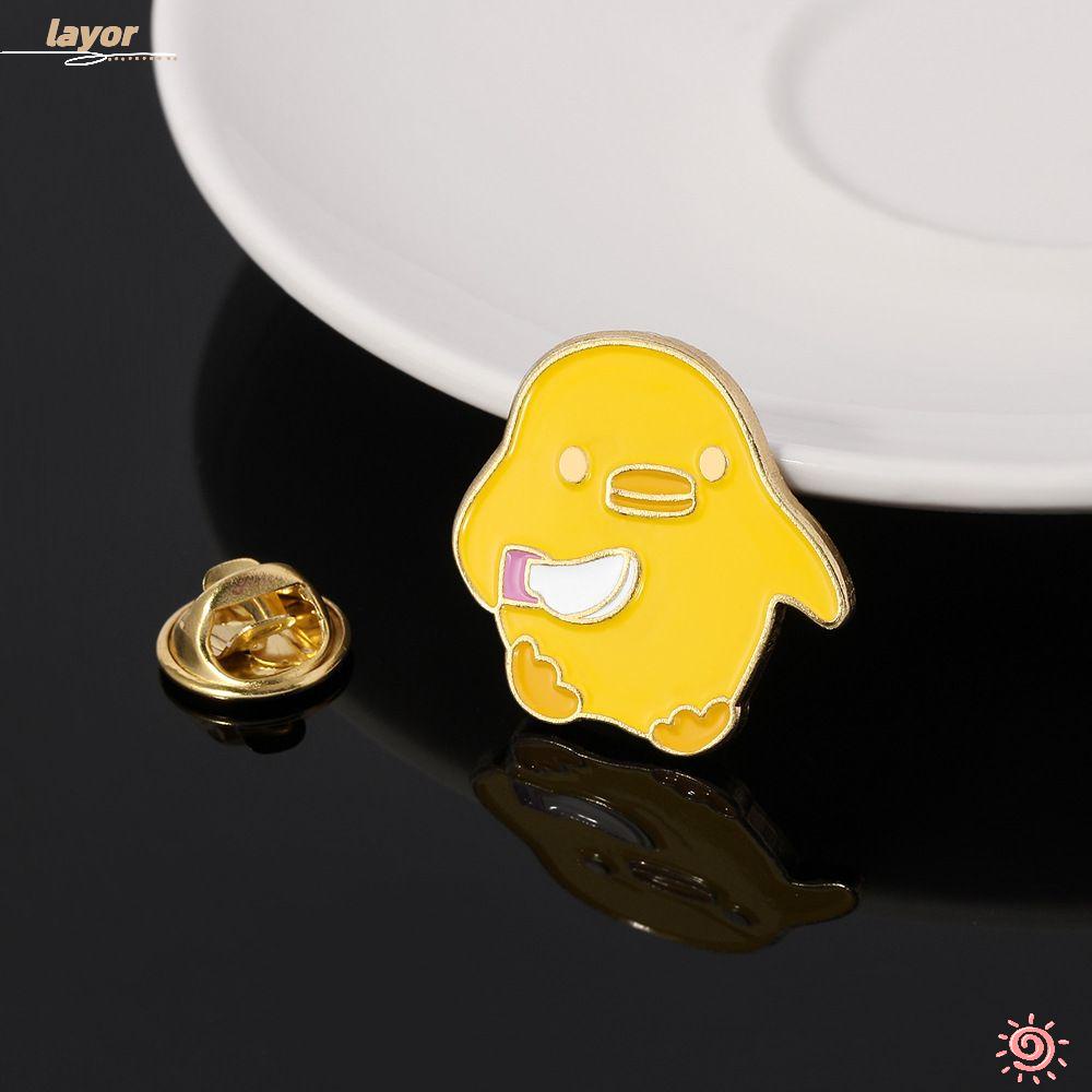 Huy Hiệu Cài Áo Hình Vịt Vàng Hoạt Hình Tráng Men Dễ Thương