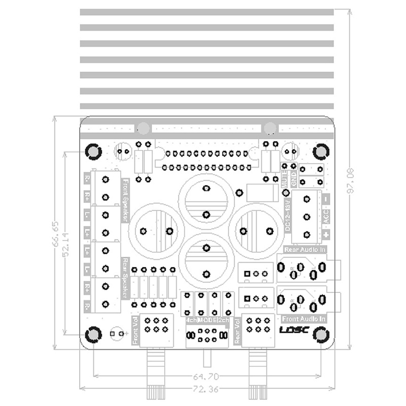 Mô đun khuếch đại âm thanh bốn kênh TDA7850 chất lượng cao