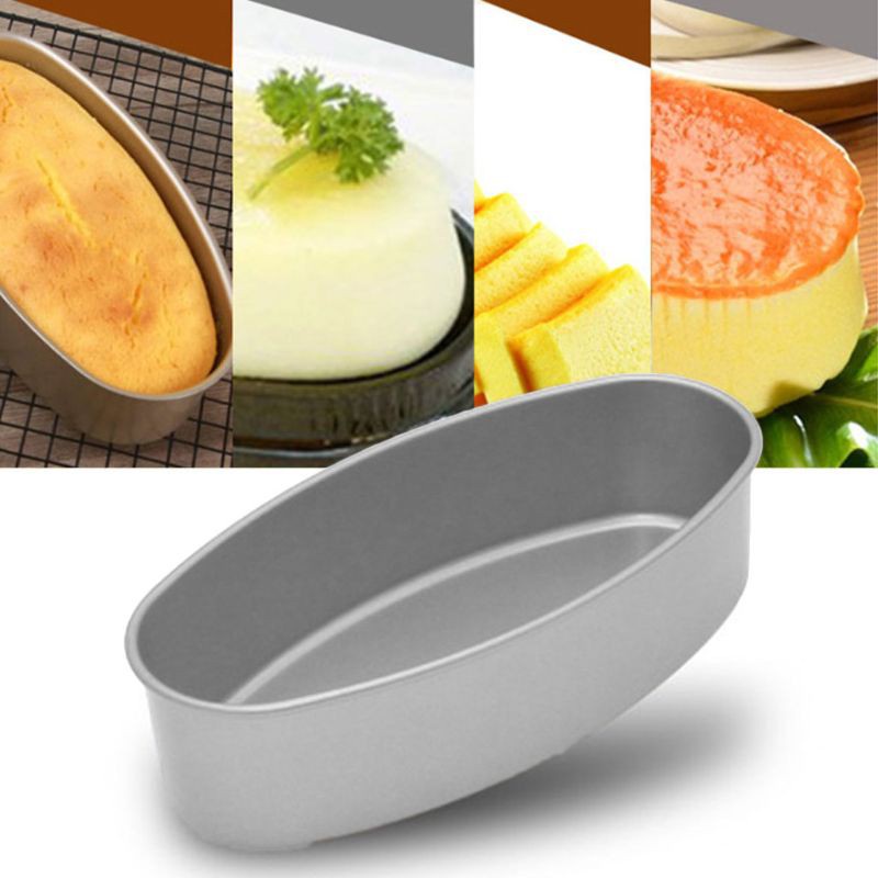 Khuôn Làm Bánh Hình Oval 8 Inch Bằng Hợp Kim Nhôm Chống Dính Tiện Dụng