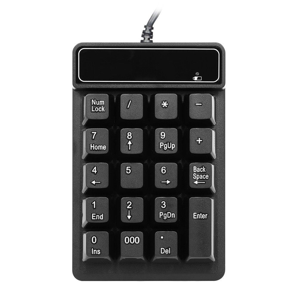 Ê USB Wired Numeric Keypad Mechanical Feel Number Pad Keyboard 19 Keys Water-proof for Laptop Desktop PC Notebook Black