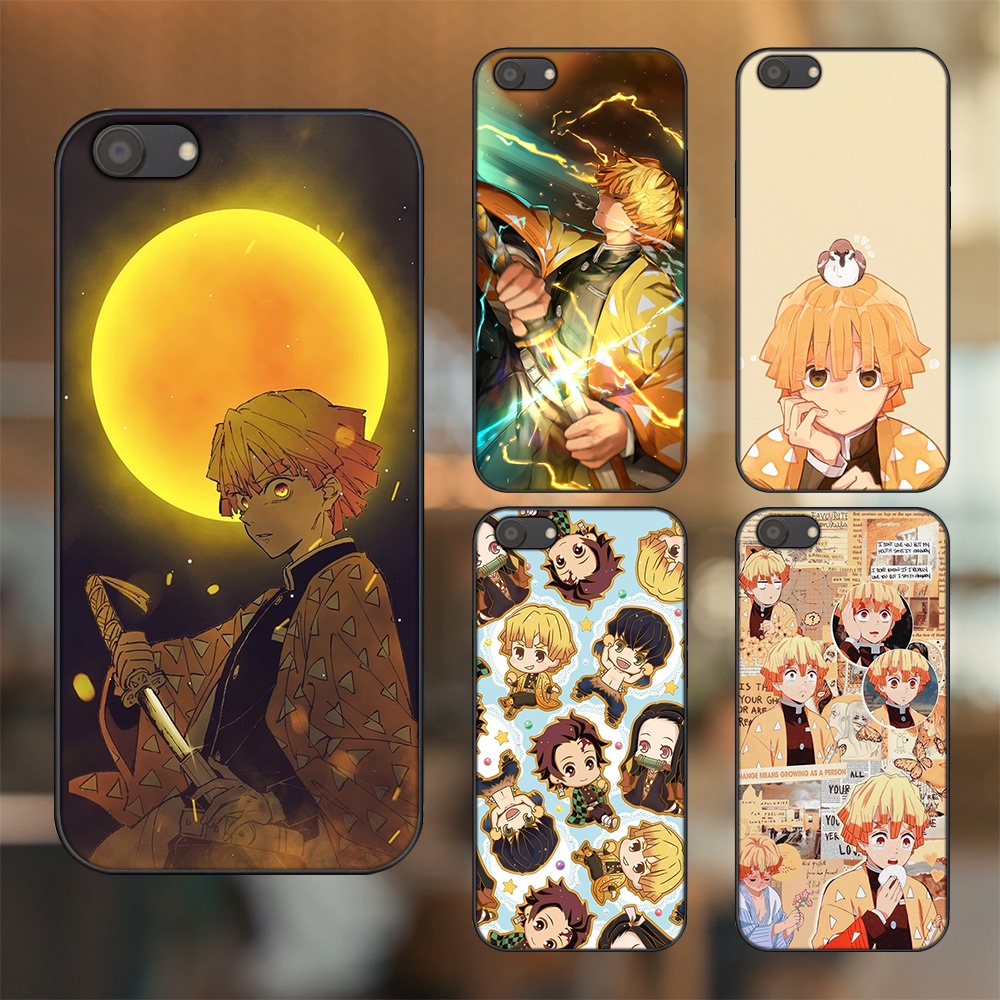 Ốp lưng Oppo A83 viền đen in hình Zenitsu Kimetsu no Yaiba