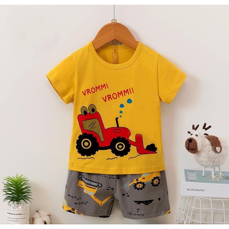 Bộ cộc tay bé trai Siêu Nhân chất cotton mềm, mát - Hàng QC cao cấp