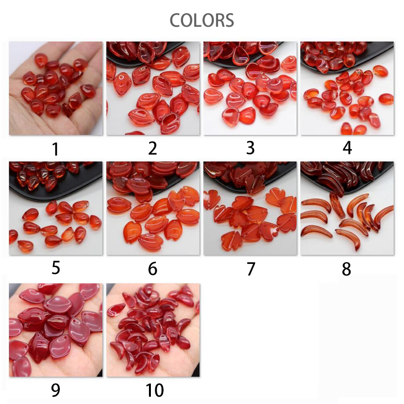Bộ 50 hạt đá mã não màu đỏ hình giọt nước dùng làm trang sức thủ công tiện dụng