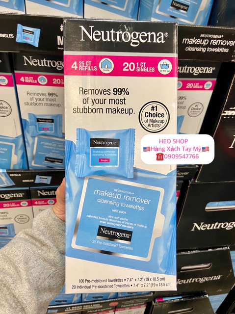 Khăn giấy ướt tẩy trang Neutrogena Make up Remover Cleansing Towelettes